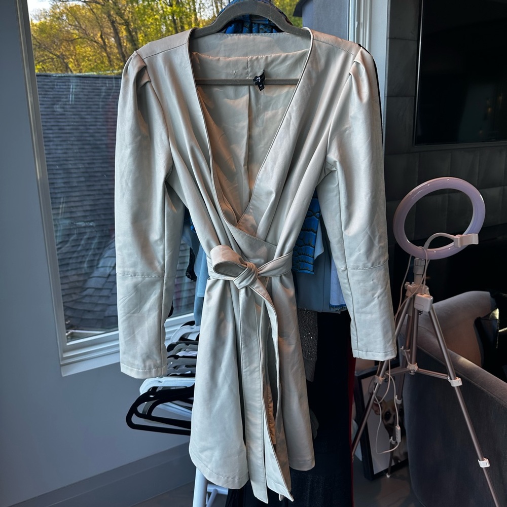 7 For All Mankind Leather Wrap Dress